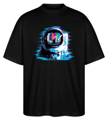 Produktbild von Spreadshirt MTV Astronaut Mit MTV-Logo Oversize Uni T-Shirt, XXL, Schwarz