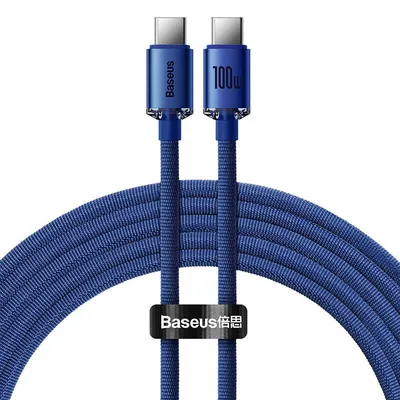 Obrázok produktu pre Baseus Crystal Shine USB-C na USB-C Nabjac kbel 100W, 2m - Modr