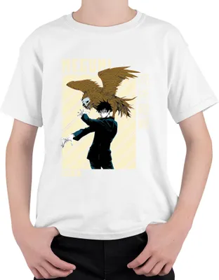 Produktbild von MEGUMI Jujutsu Kaisen 呪術廻戦 Fushiguro Shikigami Anime Ästhetik Uni Kinder T-Shirt, Weiß, 116
