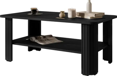 Produktbild von MIRJAN24 Couchtisch Rest mit Ablageboden, Wohnzimmer (Farbe: Schwarz)