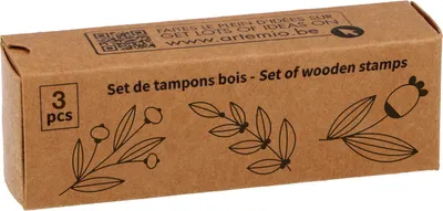 Produktbild von 3er Set Holzstempel mit Laubblatt-Motiven, Splendid Christmas Kollektion, 25x20x3mm
