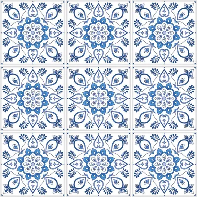 Produktbild von Wandaufkleber – Selbstklebende Fliesenaufkleber für Küche und Bad – 9 Delft Breda Fliesenaufkleber – 9 Aufkleber 10 x 10 cm