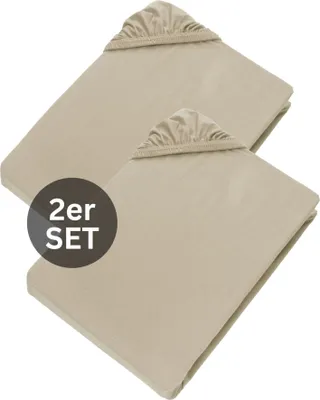 Productafbeelding van SCHÖNER WOHNEN-collectie: Basic spreihoes, beige, 200 x 200 cm - set van 2