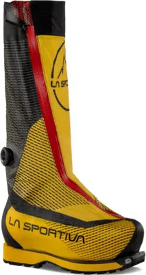 Bergschuh "Olympus Mons S" von La Sportiva in Gelb und Schwarz mit hohem Schaft und Schnellschnürsystem.