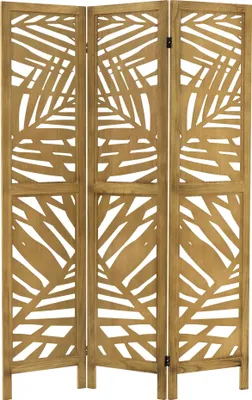 Produktbild von ML-Design Paravent Raumteiler 3-teilig Kyoto, Natur, 170x121cm, aus Holz, Faltbarer Raumtrenner Innen, freistehend, Trennwand 3 Paneele, Stellwand