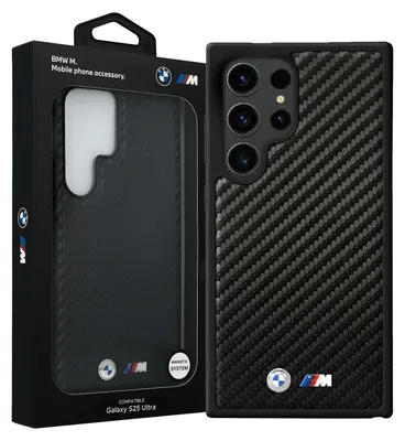 Image de Etui Bmw Leather Carbon Magsafe Do Samsung Galaxy S25 Ultra Czarny
