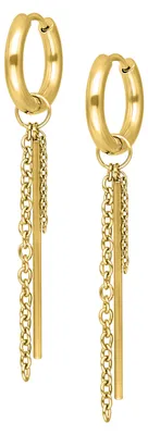 Produktbild von Wildcat Ohrringe - Little Bar Chain Hoops - Gold - Chirurgenstahl 316L - wasserfest, langlebig, hautverträglich, Gold