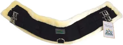 Productafbeelding van Nylon Riem - Zadelriem Paard - Paardrijden Comfort - Zachte Binnenvoering - 80 cm - Zwart Beige