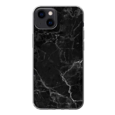Produktbild von MuchoWow® Handyhülle Schutzhülle Hülle für iPhone 13 Marmor - Schwarz - Weiß - Textur - Marmoroptik Silikon Softcase Handy Hülle - Karteninhaber