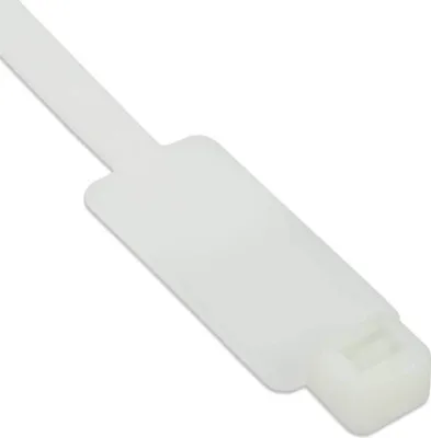 Produktbild von InLine Kabelbinder mit Markierfeld, Länge 200mm, Breite 4,8mm, 100 St., natur, Nylon, Weiß, 200 mm, 4,8 mm, 4,8 mm, 147 g