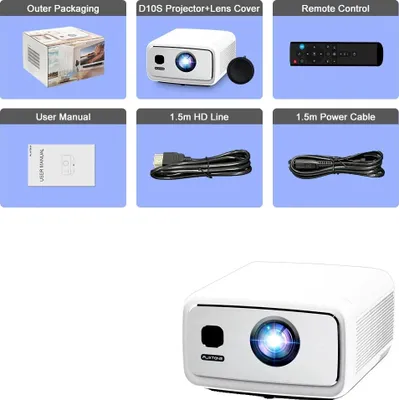Obrázek produktu pro Projektor, 4000 ANSI lumenů, Android 15.0 1080P, podpora skutečného 4K, D10S