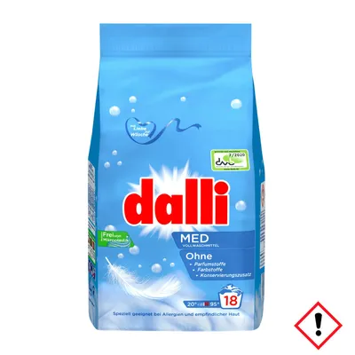 Produktbild von dalli med Vollwaschmittel-Pulver I Allergiker | Weiße Wäsche | 18 Waschladungen