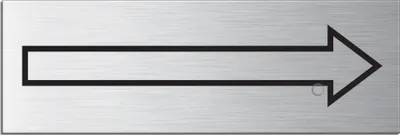 Produktbild von Schild - Richtungspfeil  | Türschild 240 x 80 mm Aluminium selbstklebend