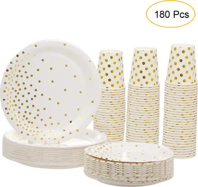 Zdjęcie produktu dla 60 sztuk papierowych kubków o pojemności 9 uncji + 60 sztuk papierowych kubków o pojemności 7