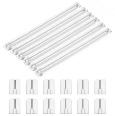 Produktbild von 6 Stück Ausziehbare Scheibengardinenstange für Kleine Fenster und Küchenfenster