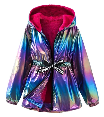 Image de Veste avec doublure et capuche taille 140/146 - Effet holographique