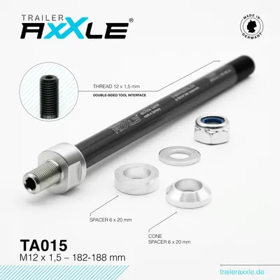 Produktbild von RADOXX Trailer AxXle TA015 Steckachse M12x1,5 182-188mm - Made i...