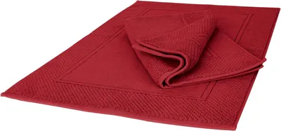 Immagine prodotto di Set di due tappetini da bagno, 50 x 80 cm, 100% cotone, colore rosso, per il bagno