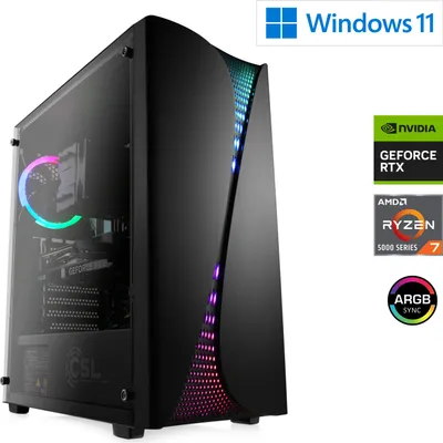 Produktbild von Gaming PC M13000H / AMD Ryzen 7 5700X, 8x 3400 MHz / NVIDIA RTX5060 / 32 Go DDR4 RAM / M.2 SSD 1000 GB - Windows 11 Home