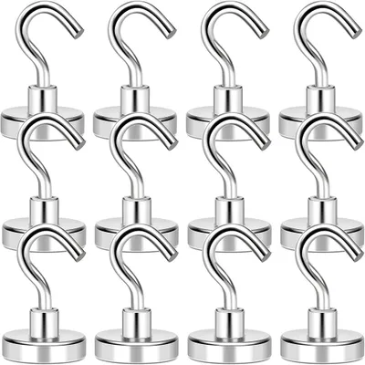 Produktbild von Magnethaken Haftkraft 36kg Neodym Magnet Hacken Magnethaken Extra Stark 12 Stücke