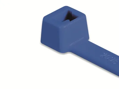 Produktbild von HellermannTyton Standard-Kabelbinder, innenverzahnt (L x B) 210 mm x 4.6 mm T80R-N66-BU-C1 Farbe: Blau 100 St