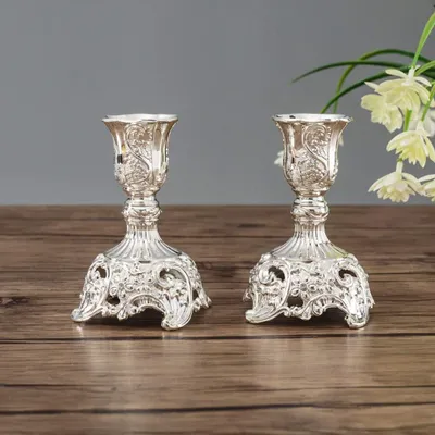 Immagine prodotto di Set di 2 candelabri in argento sterling per candele conici