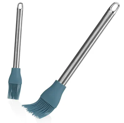 Produktbild von com-four® 2x Backpinsel aus Silikon - Glasurpinsel für die Küche - Koch- und Backhilfe zum Glasieren und Bepinseln - Zubereitungshilfe für Torten