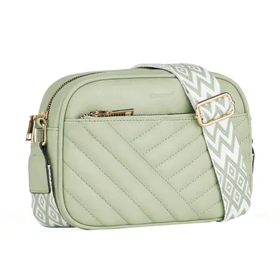 Produktbild von Umhängetasche Damen Handy Schultertasche Gestepptes Design Crossbody Bag für Damen mit Verstellbarem Breiter Gurt