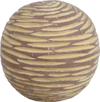 Produktbild von Dekokugel Schnitzoptik Kugel Ø10cm braun beige Polystone Garten Dekorationskugel