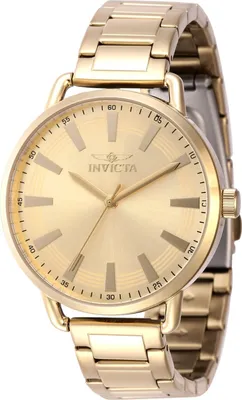 Zdjęcie produktu dla Invicta Wildflower 46332 Zegarek Damski - Mechanizm Kwarcowy - Stal Nierdzewna ze Złotą Tarcza - 38 mm