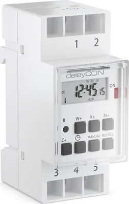 Produktbild von deleyCON Digitale Zeitschaltuhr zum Einbau in Schalttafeln mit LCD Display Wochenzeitschaltuhr Zeitschalter Schaltuhr Timer 3600W Weiß