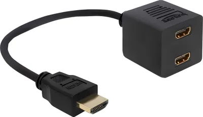 Produktbild von DELOCK HDMI Adapter A -> 2x A St/Bu 0.20m with Ethernet