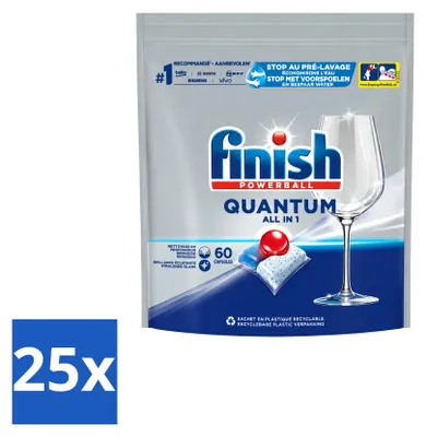 Produktbild von 25 x Finish Quantum All in 1 Geschirrspültabs - Vorteilspackung - 25 Stücke