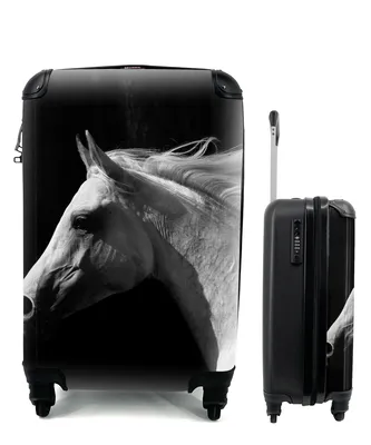 Produktbild von MuchoWow® Koffer Handgepäck Trolley Rollkoffer Kleine Reisekoffer mit 4 Rollen - Pferde - Nutztiere - Mähnen - Cabin Size < 55x40x23 cm & 55x40x20 cm - Fotokoffer - Kabinenkoffer - Boardgepäck - Reise-Box - Reisekoffer - Reisegepäck - Koffer mit Bild - Trolley für Kinder