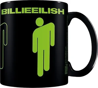 Produktbild von Billie Eilish - Kaffeebecher, "Stickman" PM2279 (Einheitsgröße) (Schwarz/Neon-Grün)