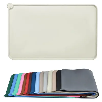 Silikon Futtermatte für Hunde & Katzen, 87x58 cm, Beige