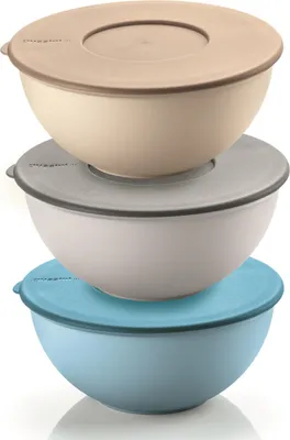 Image de Fratelli Guzzini Everywhere Rond Bol 0,9 L Bleu, Marron, Gris 3 pièce(s)