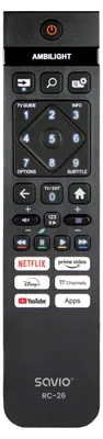 Zdjęcie produktu dla Savio RC-26, TV, bezprzewodowy IR, przyciski, czarny