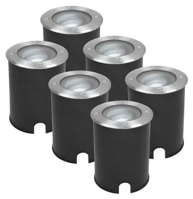 Image de HOFTRONIC - Spot LED encastrable au sol 4W 345lm 6500K IP67 Dimmable inox 6 pièces