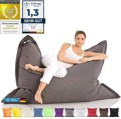 Produktbild von Riesen-Sitzsack Classic XXL 140x180 cm | Sitzkissen 2-in-1 für relaxtes Sitzen & Liegen | Bequeme Indoor & Outdoor 4 Mio. EPS-Perlen für perfekte Ergonomie | waschbarer Bezug