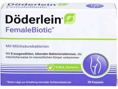Immagine prodotto di Capsule Döderlein Female Biotic con 8 ceppi selezionati di batteri lattici, 30 capsule