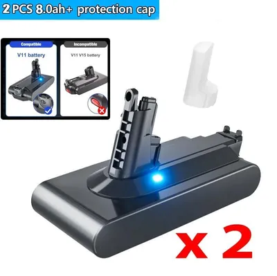 Zdjęcie produktu dla Akumulator do odkurzacza V11 SV14 – akumulator zamienny 25,2 V litowo-jonowy – 8000 mAh / 8,0 Ah – zestaw 2 sztuki – kompatybilny z modelem 970145-02