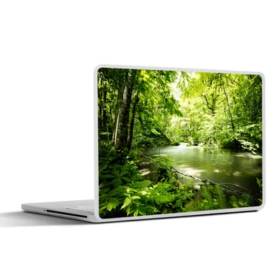 Produktbild von MuchoWow® Laptop Aufkleber Sticker Cover Wald - Baum - Wasser 36.5x27.5 cm - Laptop-Sticker