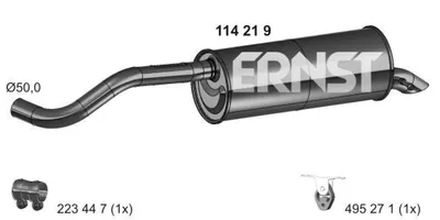 Produktbild von ERNST 114219 Endschalldämpfer für VW Polo Schrägheck (6R1, 6C1) Auspuff