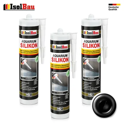 Isolbau Aquarium Silikon 3 x 300 ml Schwarz Glassilikon dauerelastisch wasserdicht
