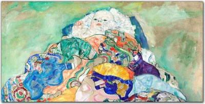 Produktbild von Coloray Küchenrückwand 100x50 Spritzschutz aus Glas - Baby-Wiege Gustav Klimt