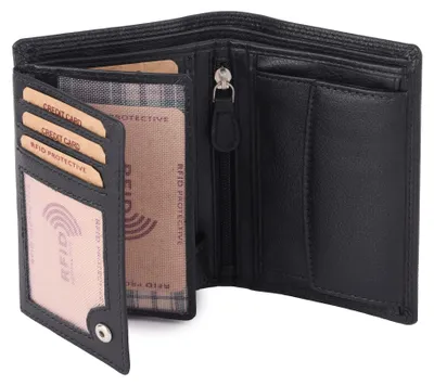Produktbild von Benthill Herren Echt Leder Geldbörse - Geldbeutel mit RFID-Schutz - Slim Portemonnaie für Männer - Echtem Vintage Leder