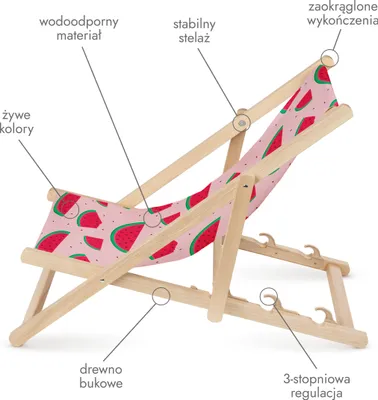 Produktbild von Kinderliegestuhl aus Holz, Strandkorb für Kinder, Sommer