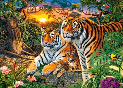 Immagine prodotto di CASTORLAND Puzzle della famiglia Tiger 180 pezzi