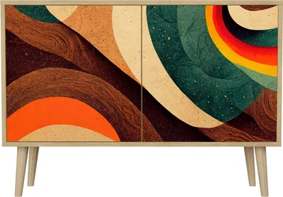 Produktbild von Spacerebels Kommode mit 2 Türen - Sideboard Komodenschrank - Highboard - Kleiderschrank Möbel - Wohnzimmer Schlafzimmer - 57,5×111×42 (HxBxT)